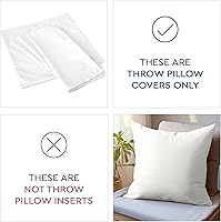 Vista 2 de Encasa XO Juego de 4 fundas de almohada de 24 x 24 pulgadas Sin relleno Fundas de almohada de algodón para sala de estar, cama, sofá, sofá