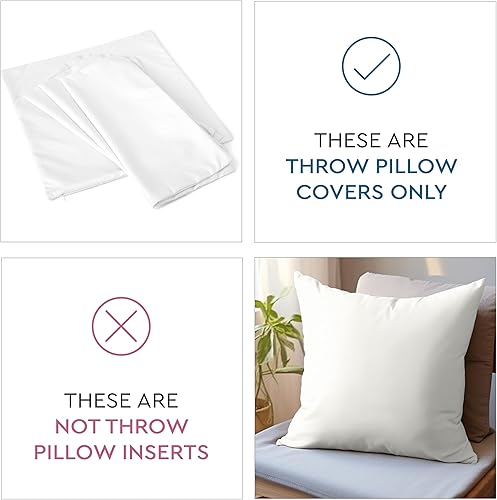 Miniatura 9 de Encasa Homes - Juego de 2 fundas de almohada, 16 x 16 pulgadas, lona de algodón teñidas, cuadradas, decorativas, para sofá, silla, cama y hogar,