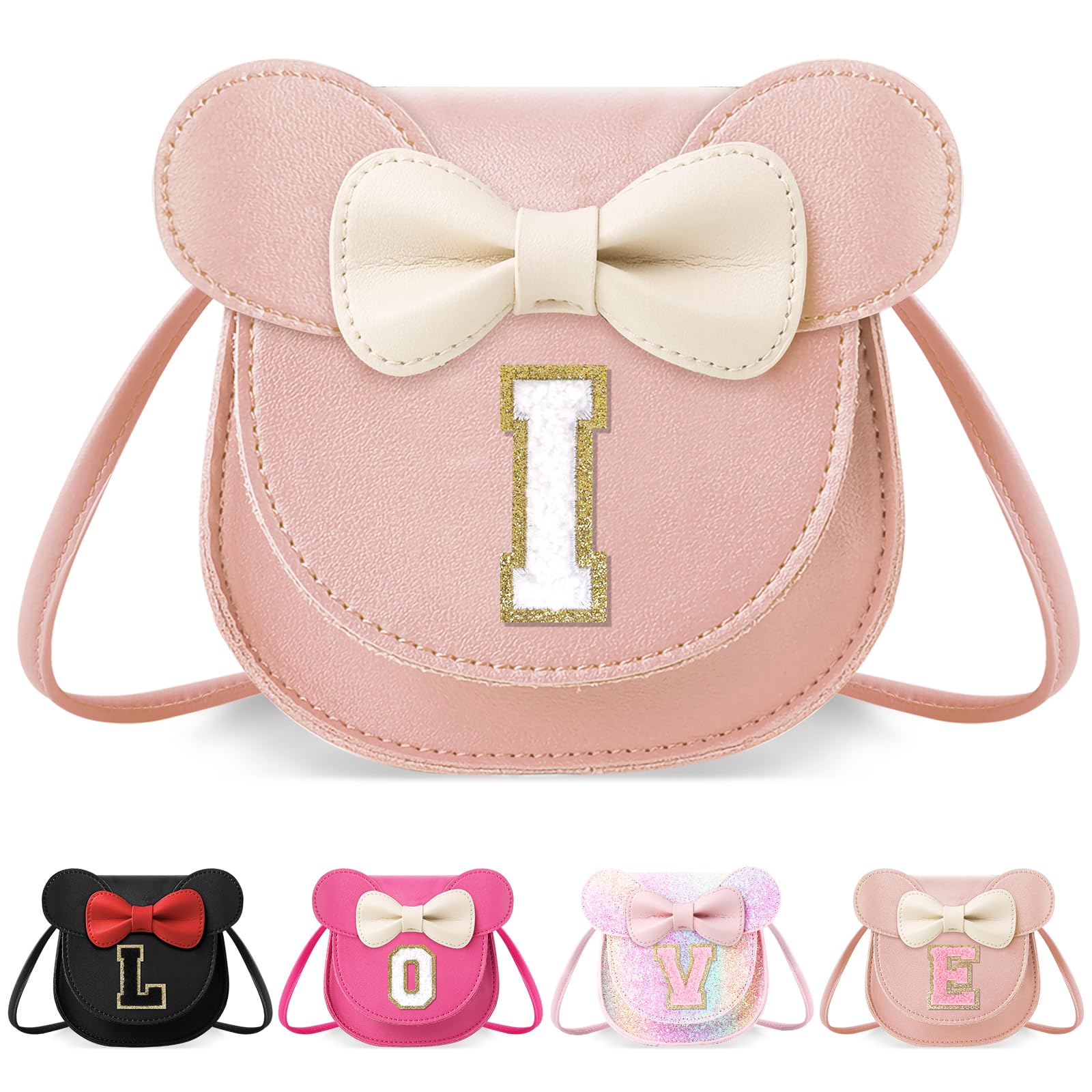 Little Girl Toddler Purse - Cute Mouse Ear Bow Crossbody Bag for 2-8 Year Olds - Birthday Gift