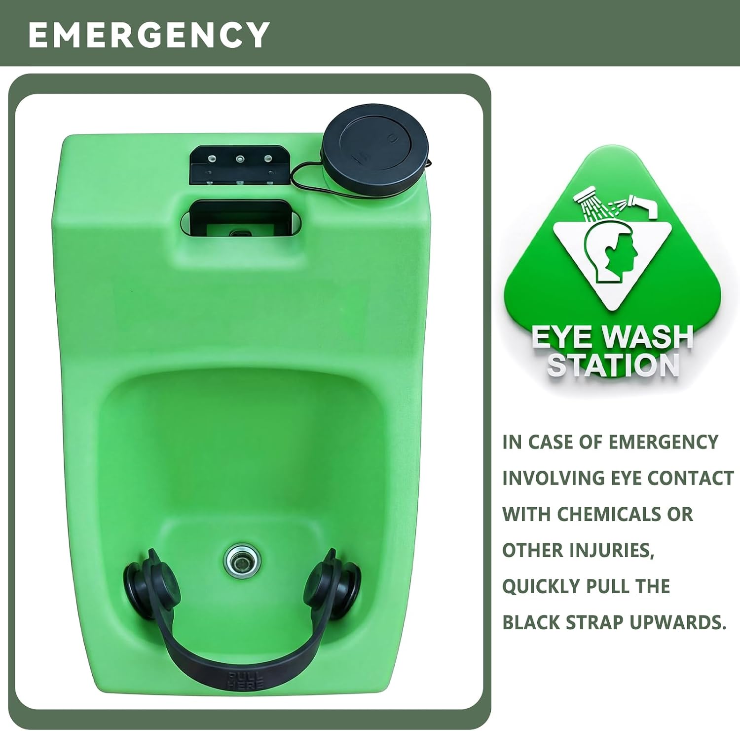 2 Pcs Emergency Eye Wash Station Replacement Pull Strap PVC Rubber