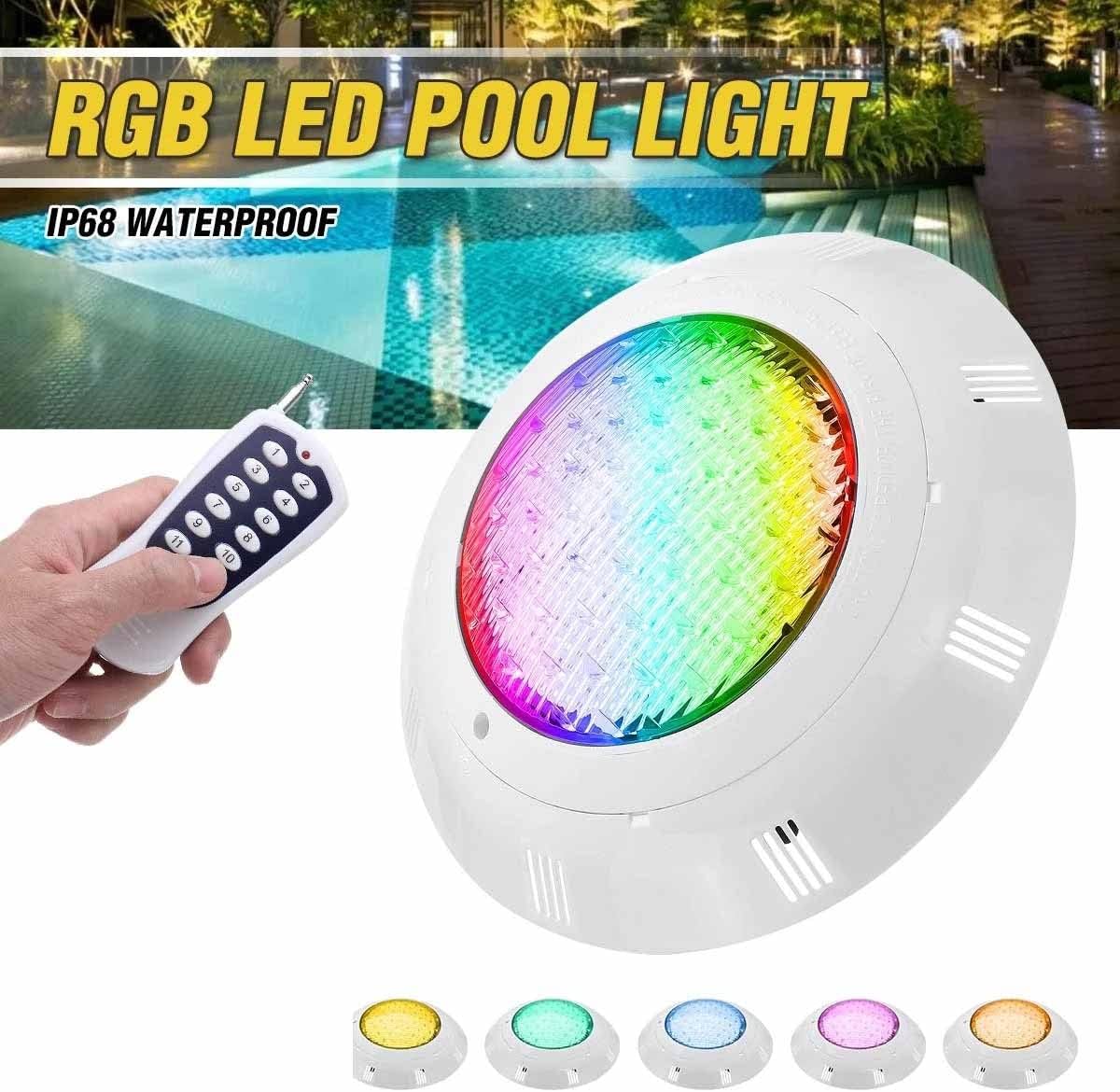 IP68 Waterproof 48W Remote Control RGB Submersible 12V LED Underwater Light Spotlight for Outdoor Garden Pond Swimming Pool