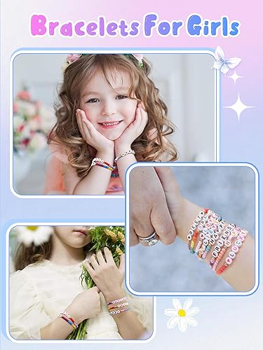 Miniatura 5 de Lorfancy 24 pulseras de cuentas para niñas y niños pequeños, pulseras de cuentas de letras a granel, pulseras de amistad de arco iris, recuerdos