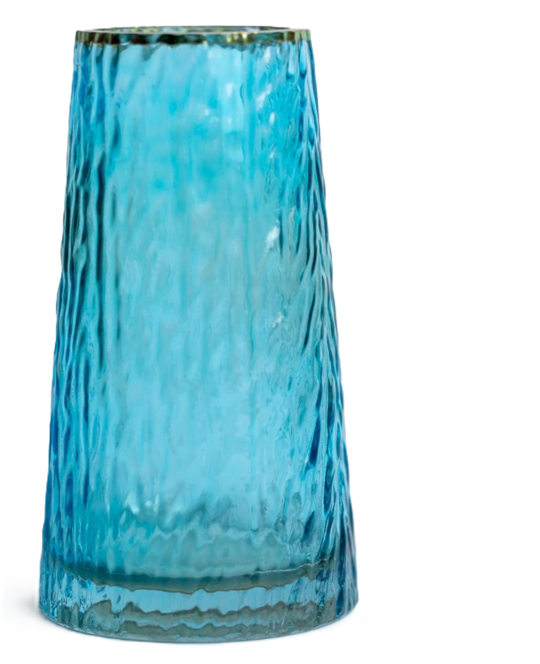 Jarrón cilíndrico de Cristal para Flores, 20,3 cm de Alto, Turquesa, decoración del hogar y la Oficina