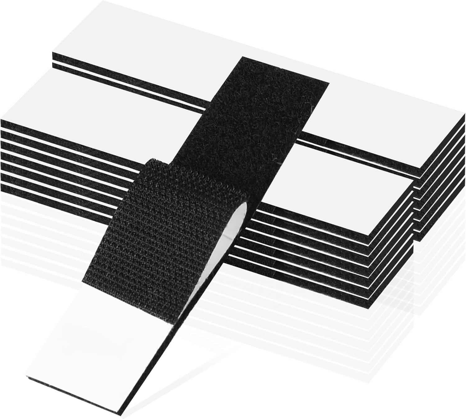 Dimeho 15 Sets Hook and Loop Strips with Adhesive 1x4 inch Strong Back Adhesive Fasten Mounting