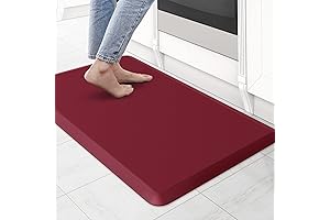 KitchenClouds Kitchen Mat: Comfort for Standing Desks and Sink Areas (Red)