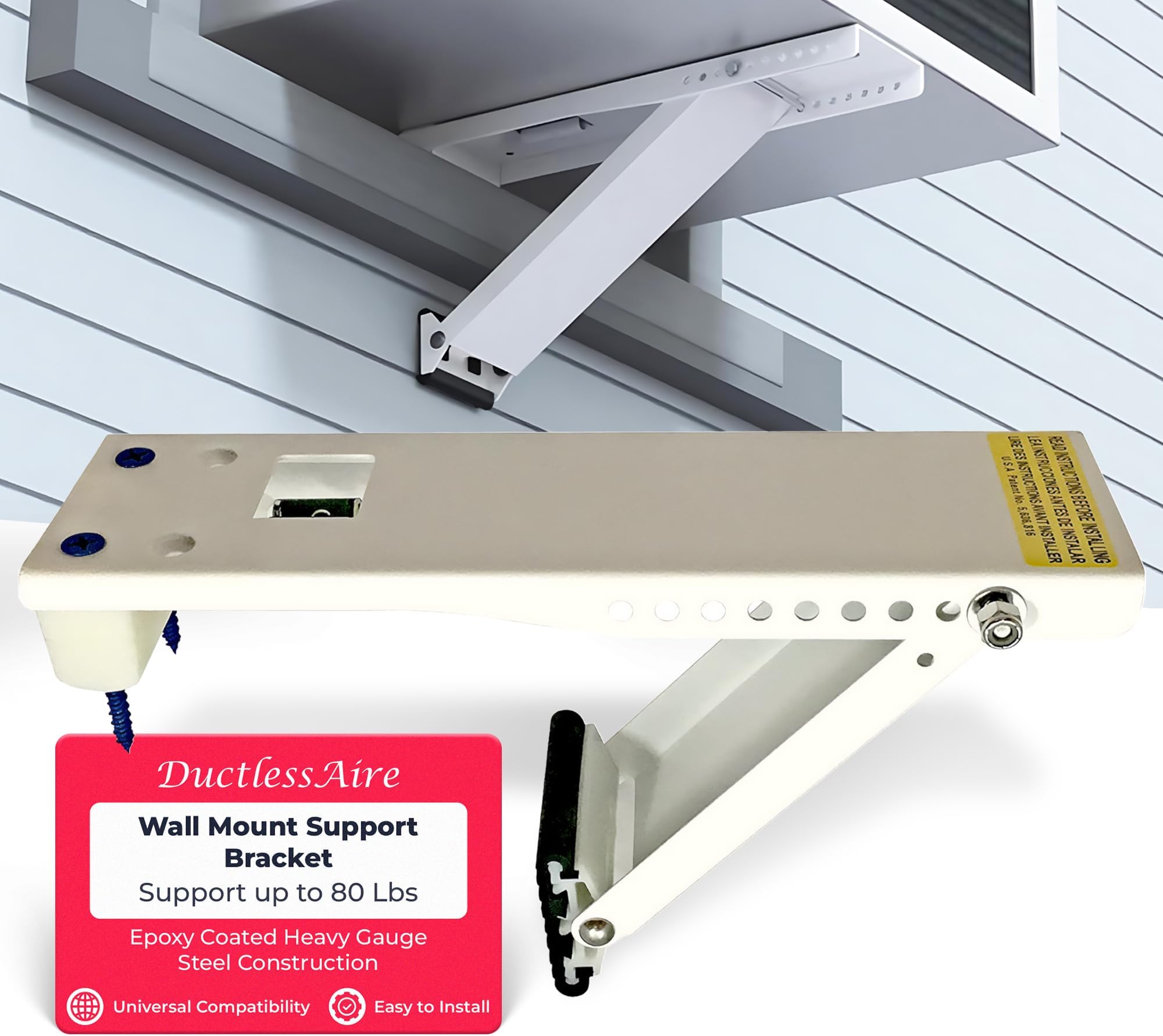 Ductless HVAC DA-80 Wall Mount Support Bracket - AC Wall Mount (80 lbs)