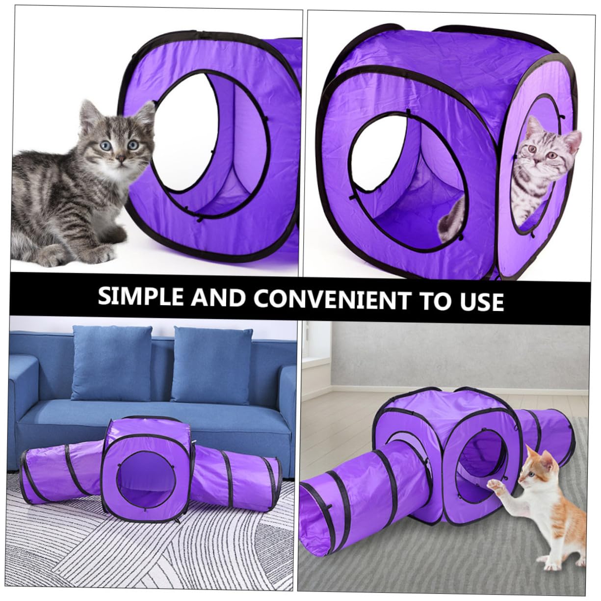 3 Stück Katzentunnel Spielzeug Aus Reißfestem Polyester Mit Knisterpapier Faltbar Stabiler Stahldrahtrahmen Interaktives Für Katzen Und Kätzchen
