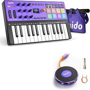Amazon: Synido USB C MIDI Controller Keyboard 25 Keys Wireless MIDI