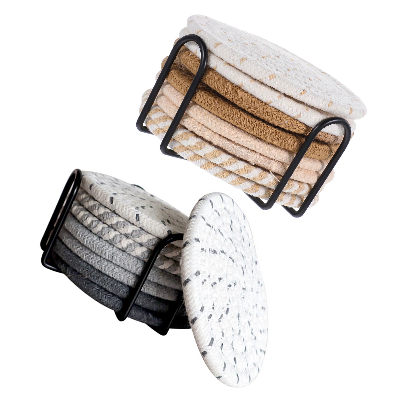 Tressé coton support pour tasse absorbant dessous de verre décoratif salon