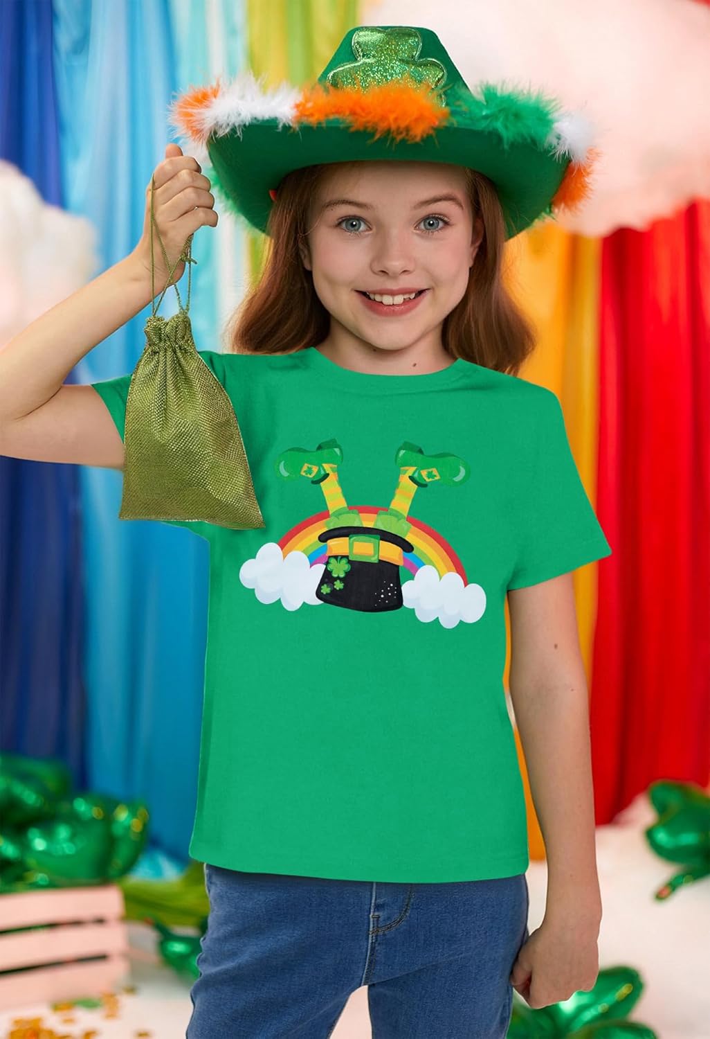 Girl Boy St Patricks Day Shirt Toddler Shamrock Clover Rainbow T-Shirt Funny Holiday Short Sleeve Tops - Image 5
