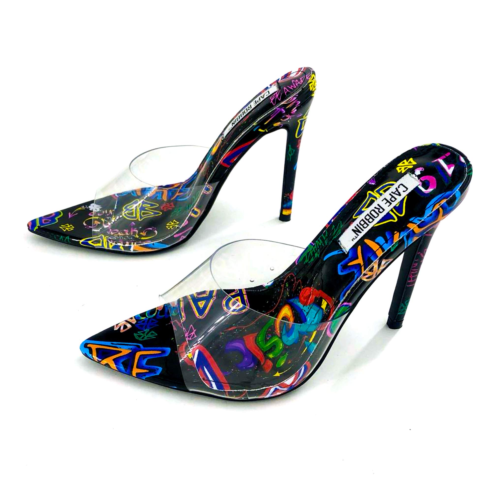 Cape Robbin Melrose Sexy Stiletto High Heels for Women, Transparent Booties for Women with Pointed Open Toe