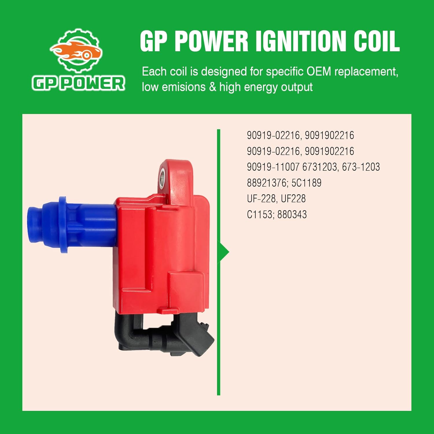 High Performance Ignition Coil 90919-02216 9091902216 UF228 UF-228 C1153 Set of 3 Compatible With Lexus GS300 IS300 SC300 Toyota Supra 3.0L L5 2JZ