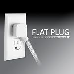 GE Pro 3-Outlet Power Strip with Surge Protection, 15 Ft Designer Braided Extension Cord, Grounded, Flat Plug, 250 Joules, Warranty, UL Listed, White/Gray, 40530