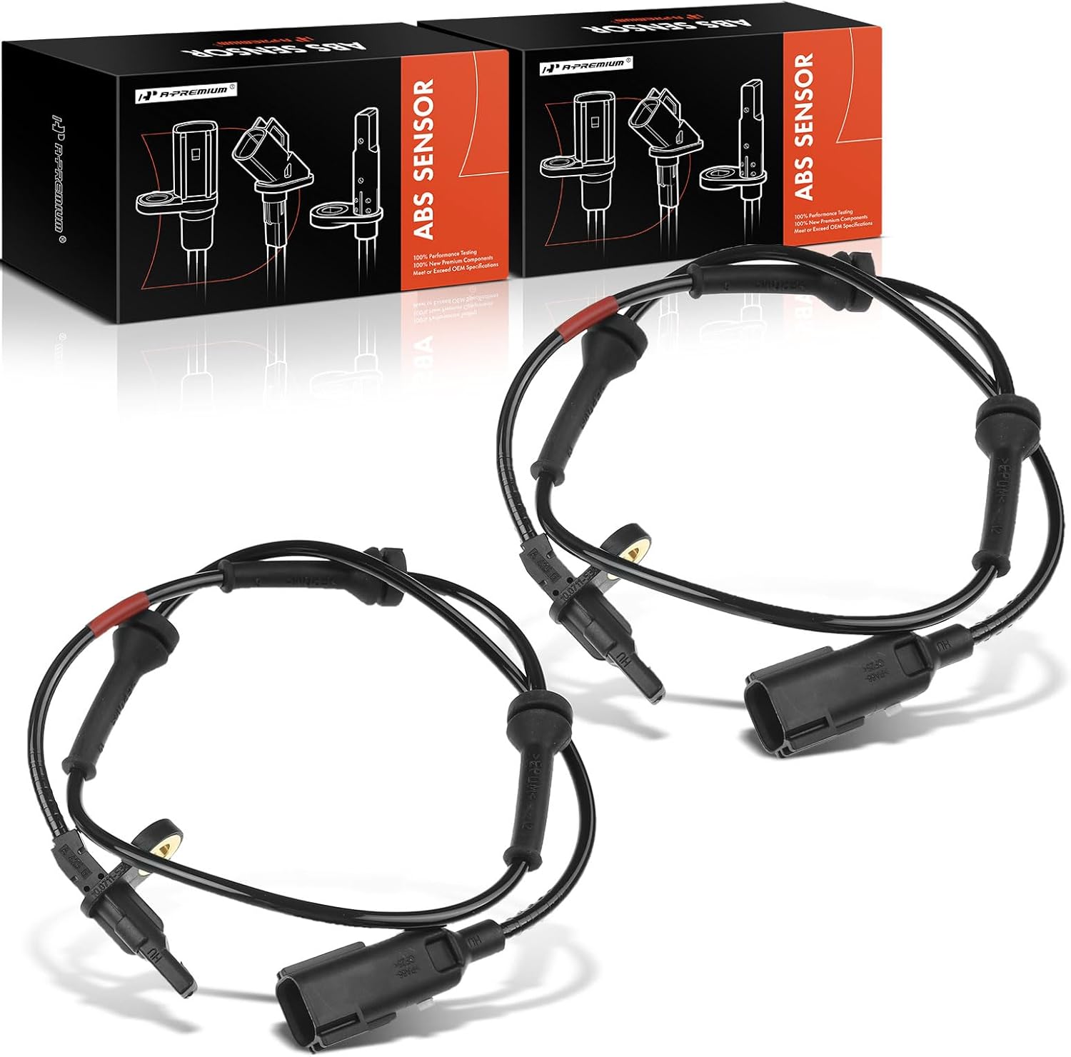 A-Premium ABS Wheel Speed Sensor Compatible with Land Rover Models - Range Rover Evoque 2013-2016 L4 2.0L - Rear Driver and Passenger Side, 2-PC Set