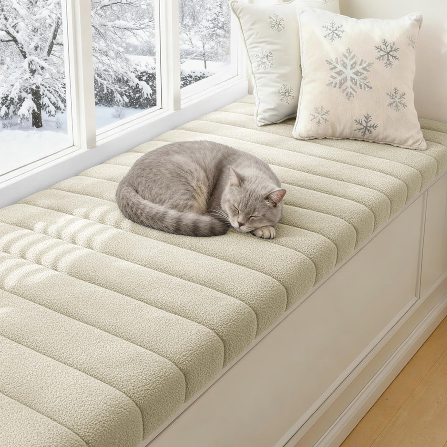 Coussin de banc vert 80x50 cm lavable en fausse fourrure pour salle à manger et jardin