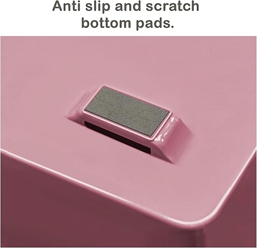 Miniatura 5 de Acrimet Facility - Organizador de archivos de plástico de 3 niveles con carga frontal (color rosa sólido)