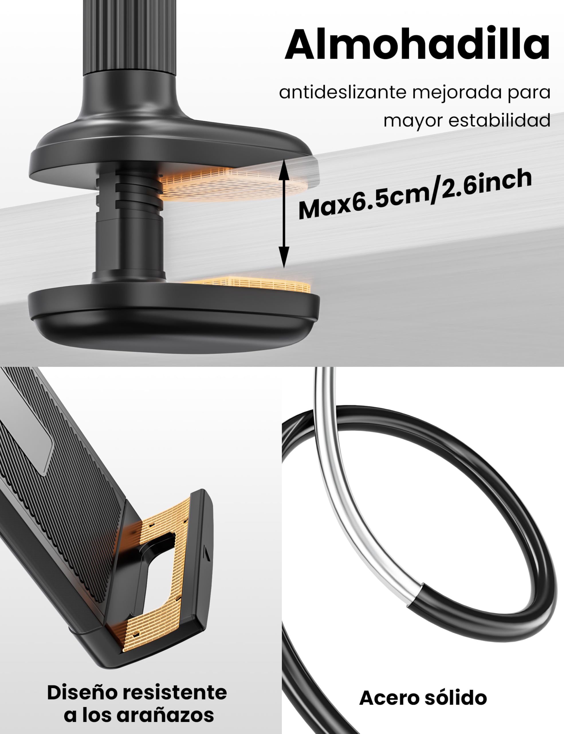 VOLTIFYMAX Soporte para Tablet con Pasapáginas Kindle para Leer en la Cama, Brazo Ajustable de Cuello de Cisne para Accesorios Kindle/Tabletas/iPhone 4.7''-11'', Ideal para Entusiastas de E-readers