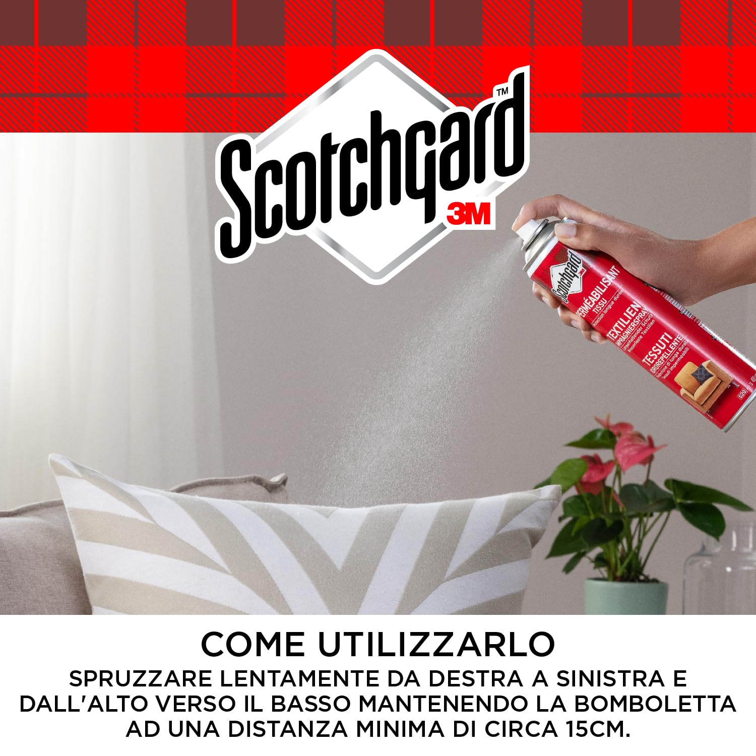 Scotchgard Spray Idrorepellente per Tessuti, 2x400 ml - Ottimo per Tappezzeria, Divani, Cuscini, Tovaglie e Abbigliamento