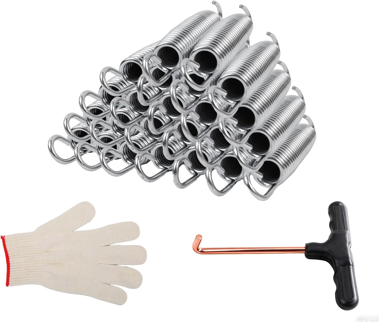 5.5-Inch Trampoline Replacement Springs Set, Stainless Steel with Spring Tool & Gloves, Weather-Resistant Parts for Easy Maintenance 24 - Image 1 of 6