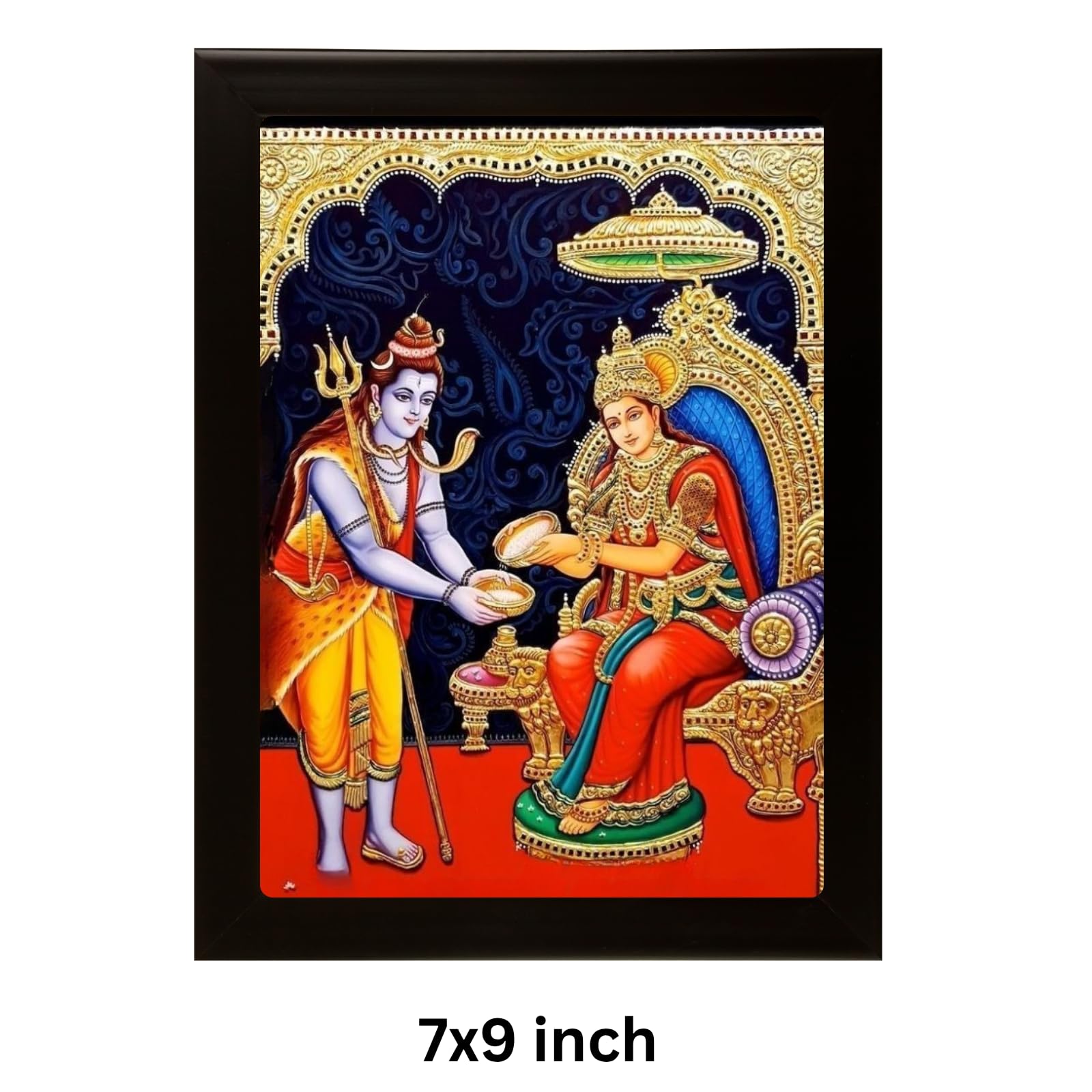 パイプを咥える男　額縁入り　絵画　by M.Onishi VNPL Hindu Religious Shiva And Maa Annapurna Devi Design Wall Art