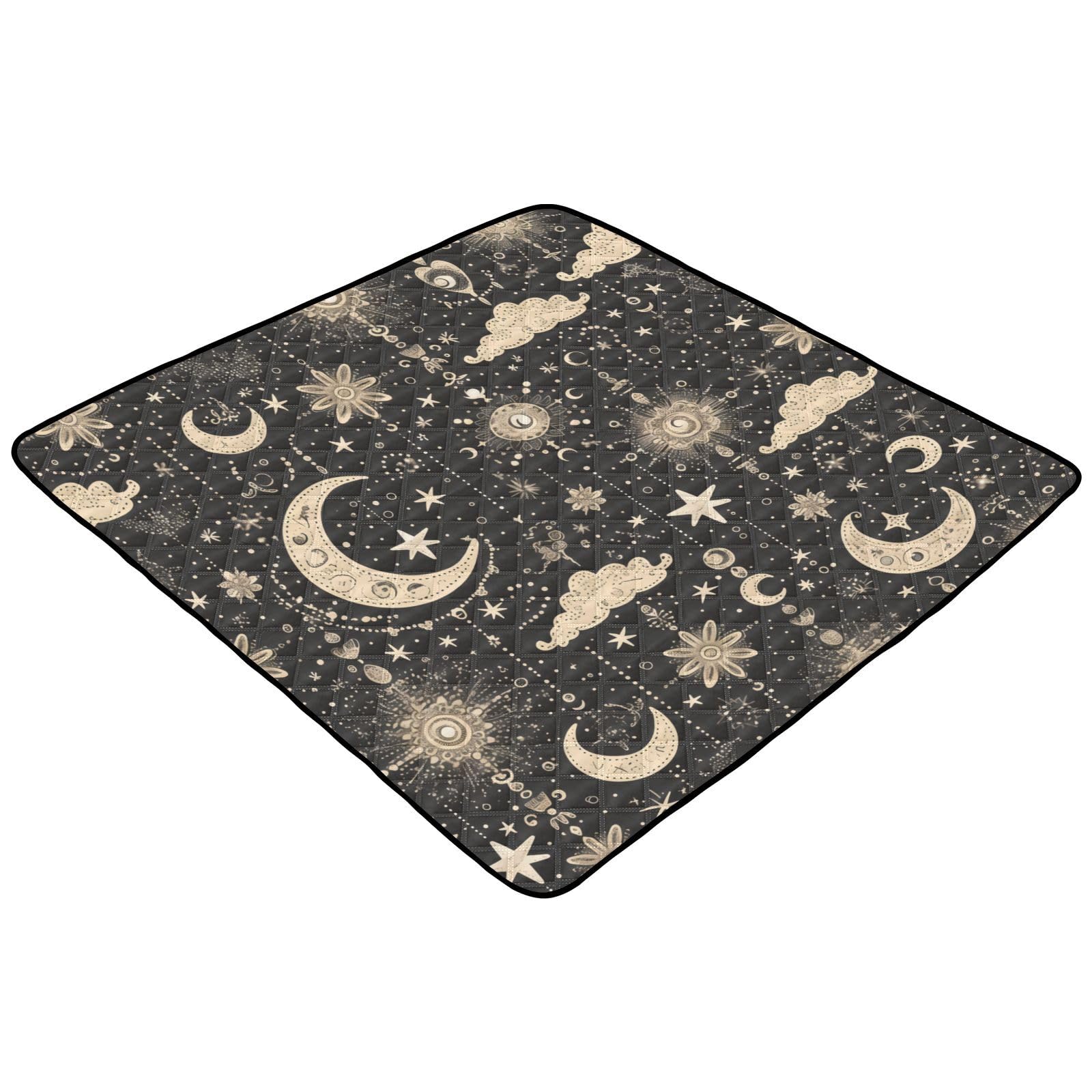 Kigai Moon Clouds Baby Play Mat for Floor and Playpen 50x50 inch Non-Slip Baby Activity Playmat Waterproof Foldable Crawling Mat for Infants Toddlers