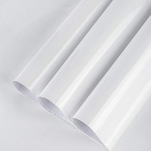 Papel adhesivo blanco para armarios, encimeras, papel tapiz impermeable para cocina, baño, sala de estar, calcomanías de vinilo para muebles,