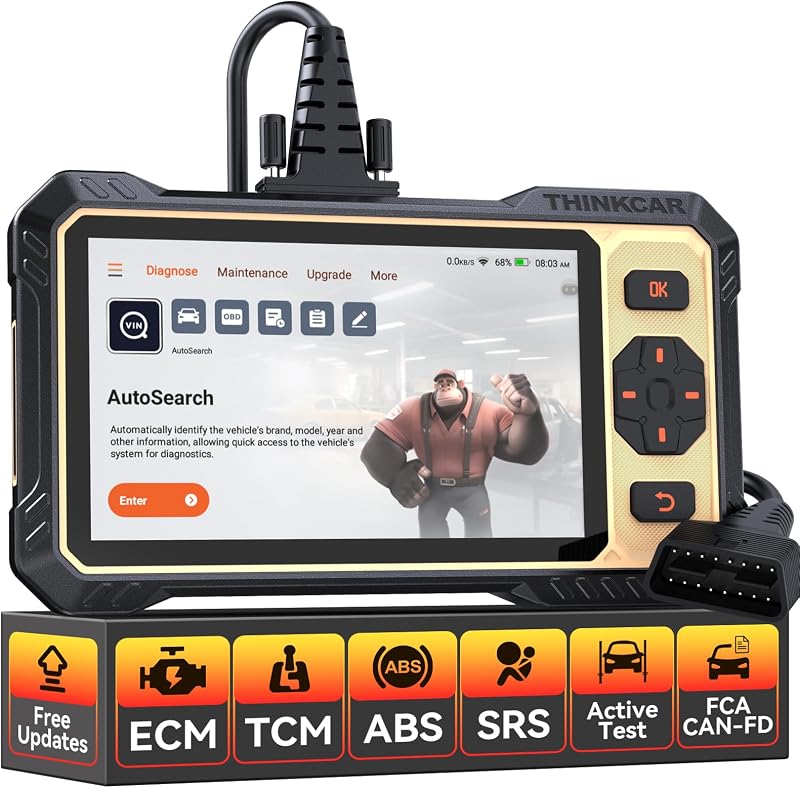THINKSCAN 662 OBD2 Scanner,Car Diagnostic Tool with Bidirectional Active Test,Car Scanner Engine ABS SRS Transmission,Scanner for Car with 12 Reset,CAN FD & FCA SGW,Lifetime Free Update