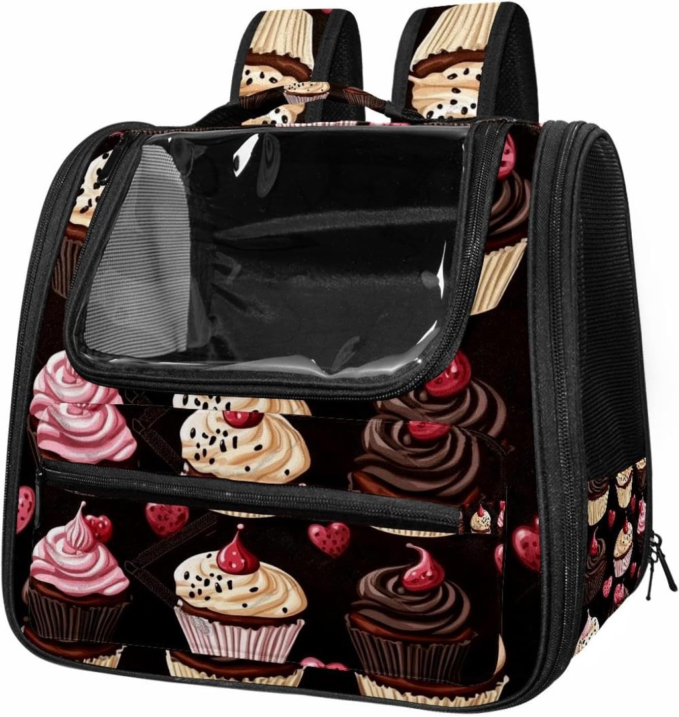 Dessert and Fast Food (3) Pet Carrier Airline Approved Soft Sided Portable Cozy Travel Pet Bag, Car Seat Safe Carrier for Cats and Dogs