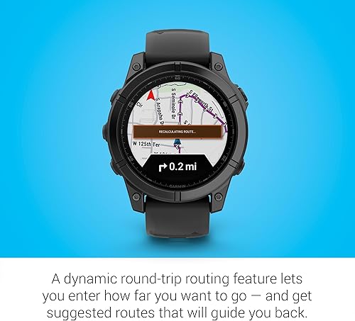 Miniatura 74 de Garmin Fenix 8 Premium Multisport GPS Running Smartwatch, 1.693 in AMOLED, con clasificación de inmersión, linterna incorporada titanio DLC gris