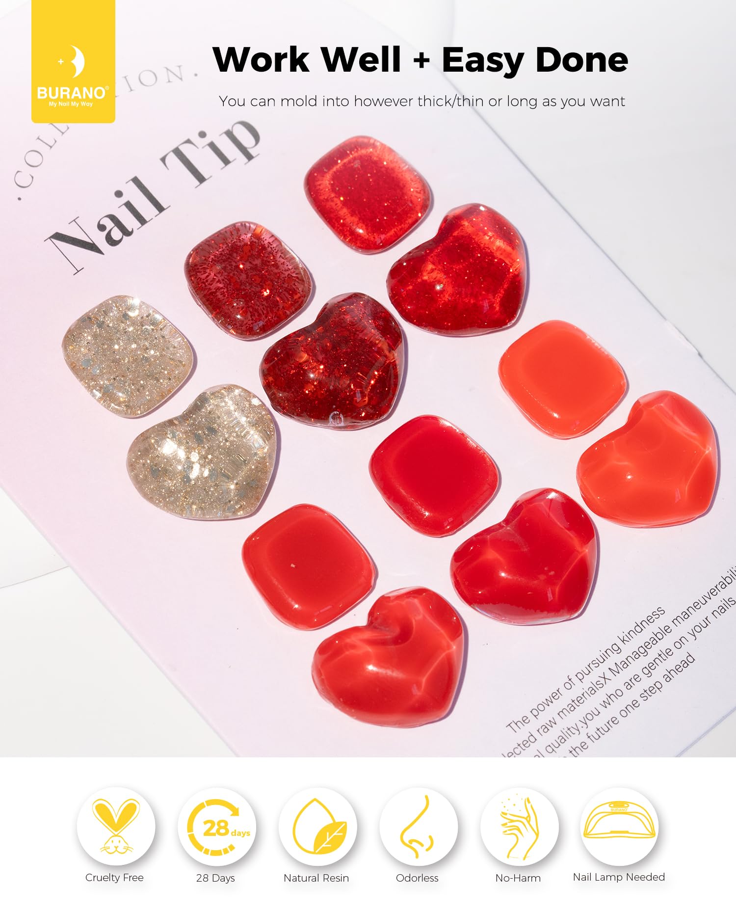 BURANO Poly Extension Jelly Nude Translucent Gel Nail Kit - Image 3
