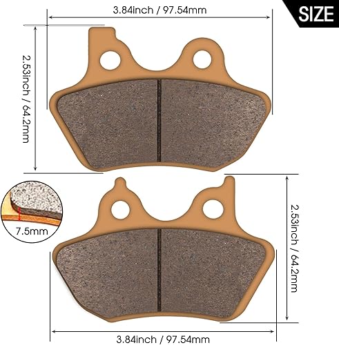 Miniatura 3 de Zinger Pastillas de freno para Harley Davidson 2000-2007 Electra Glide Ultra Classic Touring FLHTCU-I Road Glide Road King Street Glide Fatboy Dyna