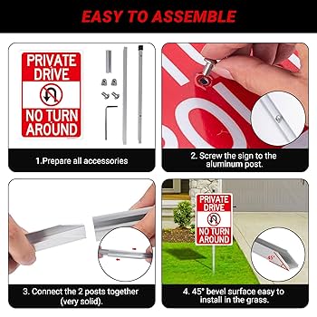 ●NO TURN AROUND Amazon.com: Private Drive No Turn Around Sign, 10