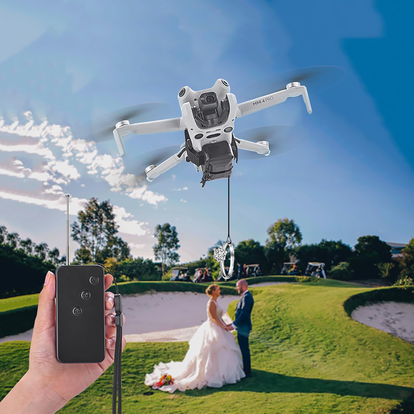 ZEZEFUFU Drone Airdrop System - Dispositivo de entrega de transporte para DJI Mini 3 4 Pro
