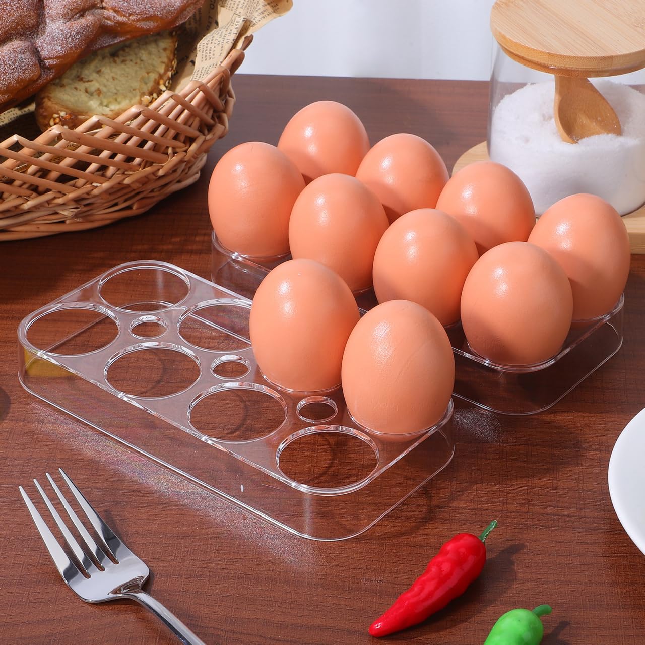 HEMOTON 2 Piezas Hueveras para Frigorifico Porta Soporte Hueveras Nevera de Plastico Soporte Nevera Práctico De Para Refrigerador Bandeja De Para Frigorífico Cajón De Almacenamiento