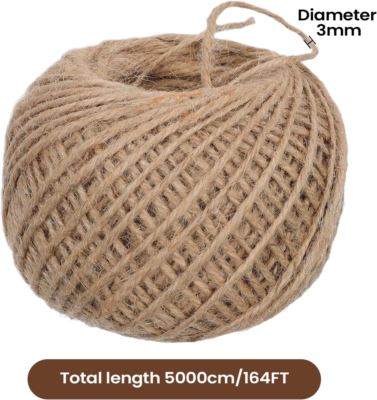 Jute Twine, Easy Application, 1rollProduct Packaging Twine, Crafting Jute Rope, Multipurpose, for DIY Crafters Gardeners Farmers Wrapping Macrame Weaving