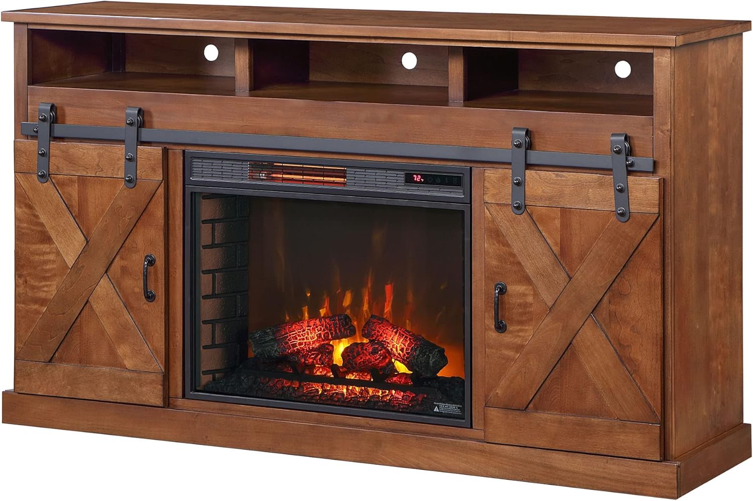 Buy Bridgevine Home Fireplace TV Stand for 65 Inch TV, Modern Farmhouse