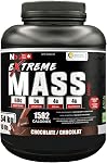 Gaineur de masse extrême pour la croissance musculaire 1582 Cal 60g Protéines BCAA 12 Services