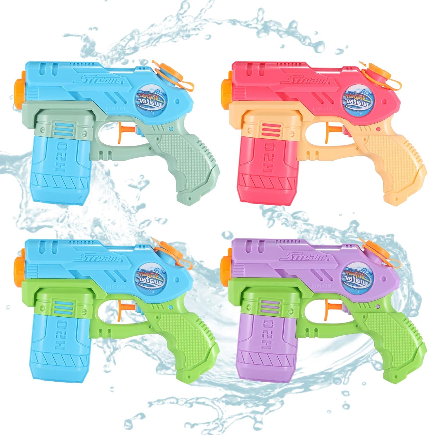 OMWay Water Guns for Kids, 4 Pack Soaker Squirt Guns,Yard Games for Toddlers, Easter Birthday Gifts for 3 4 5 6 7 8 Year Old Boys Girls, Water Toys for Kids Backyard Pool Beach Outdoor. : Toys & Games