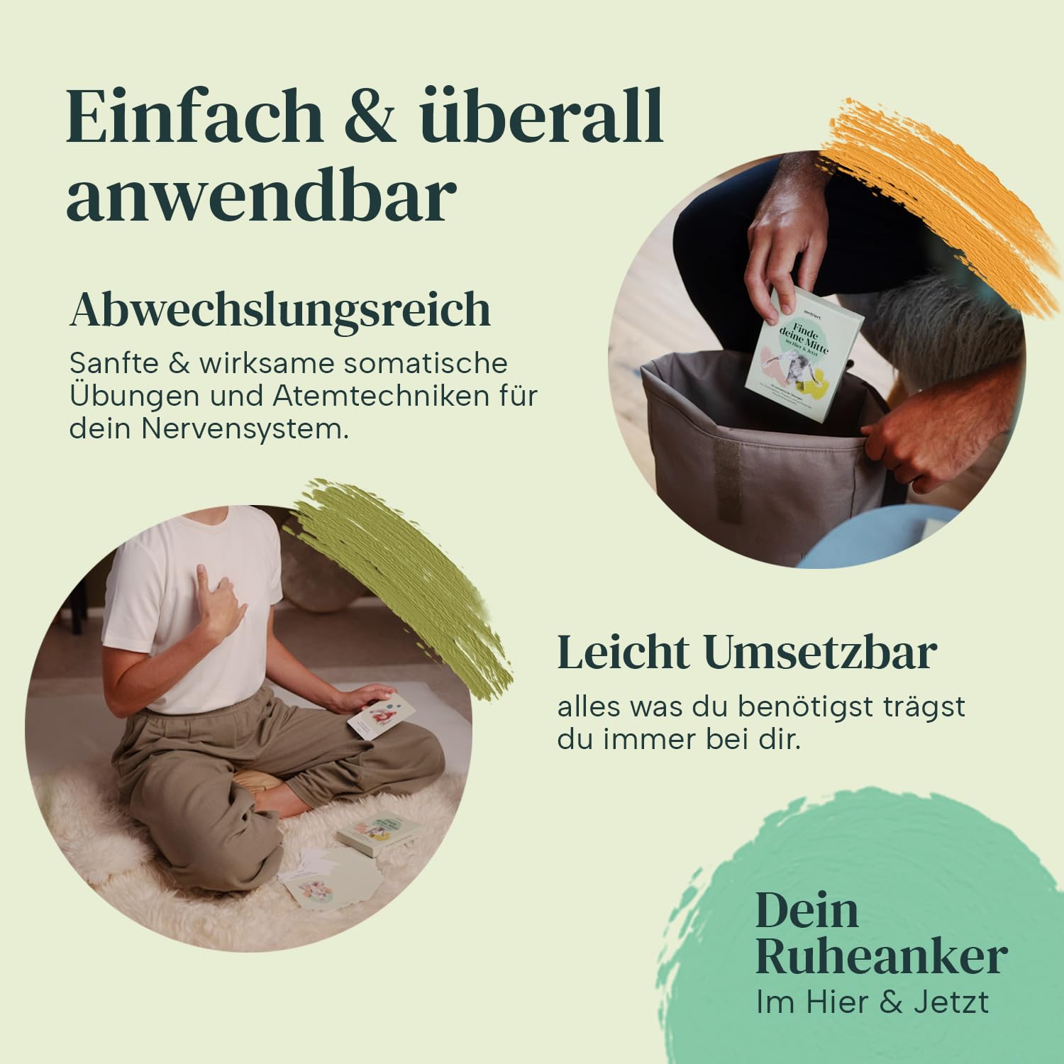 Achtsamkeitskarten Set – 36 Übungen für innere Ruhe, Entspannung & Achtsamkeit | Atemübungen, Körper, Nervensystemübungen & Breathwork