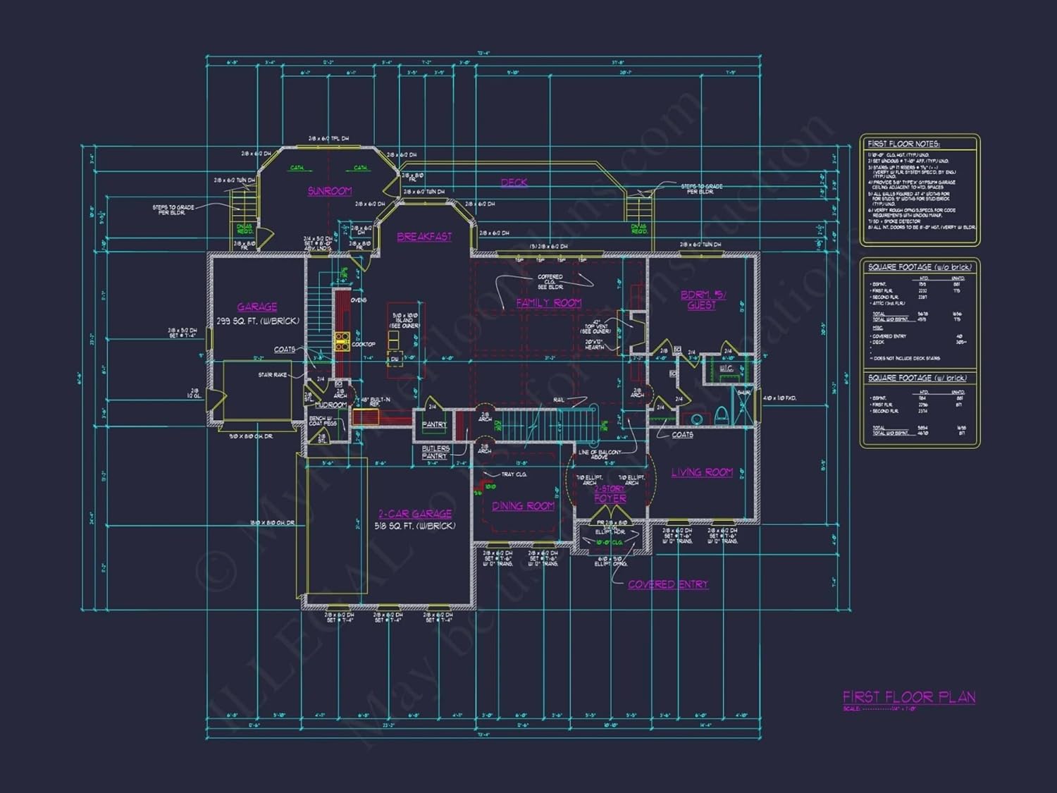 12-2798 House Plan - Modern Suburban House Plan – 6 Beds, 5+ Baths, 5,678 Sq Ft with Dual Owner Suites