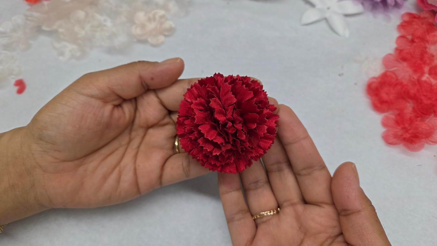 M&S Schmalberg Red Carnation Lapel Boutonniere Pin For Men or Women Lapel Flower Brooch - Hand-made in New York's Garment Center (American Made)