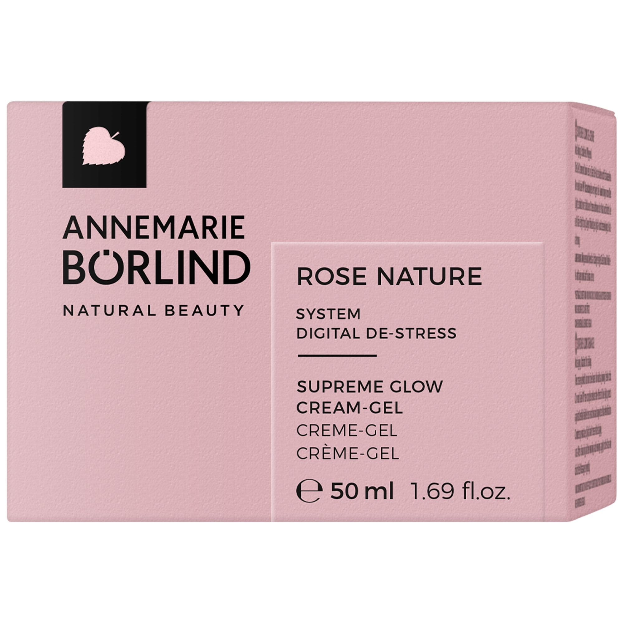 ANNEMARIE BÖRLIND ROSE NATURE Supreme Glow Gel 50 ml | Gesichtsgel, Sorgt für Glow, Feuchtigkeitsspendende Gesichtspflege, Aufpolsternd, Mildert Falten, Schutz vor Blue Light