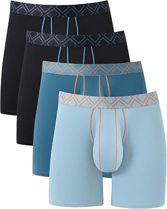 Mens Bulge Enhancing Pouch Boxer Briefs Cool Sport Underwear | Breathable, Moisture-Wicking, Soft, Lightweight, Comfort, Stretchy Wide Waistband, For Work, Gym & Everyday