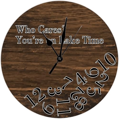 Vista 27 de Round Wall Clocks Whatever I'm Late Anyway Wood Wall Clocks Vintage Brown Wood Grain Distressed Clocks Battery Operated Rustic Shabby Wooden Clock