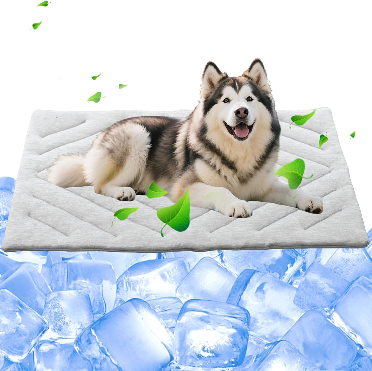 Dog Cooling Mat Self Coolings Foldable Cooling Pad for Dog in Summer Coolings Mat for Dogs and Cats Machine Washable (Rectangle,Gray, X-Large-59 L x 40″ W)