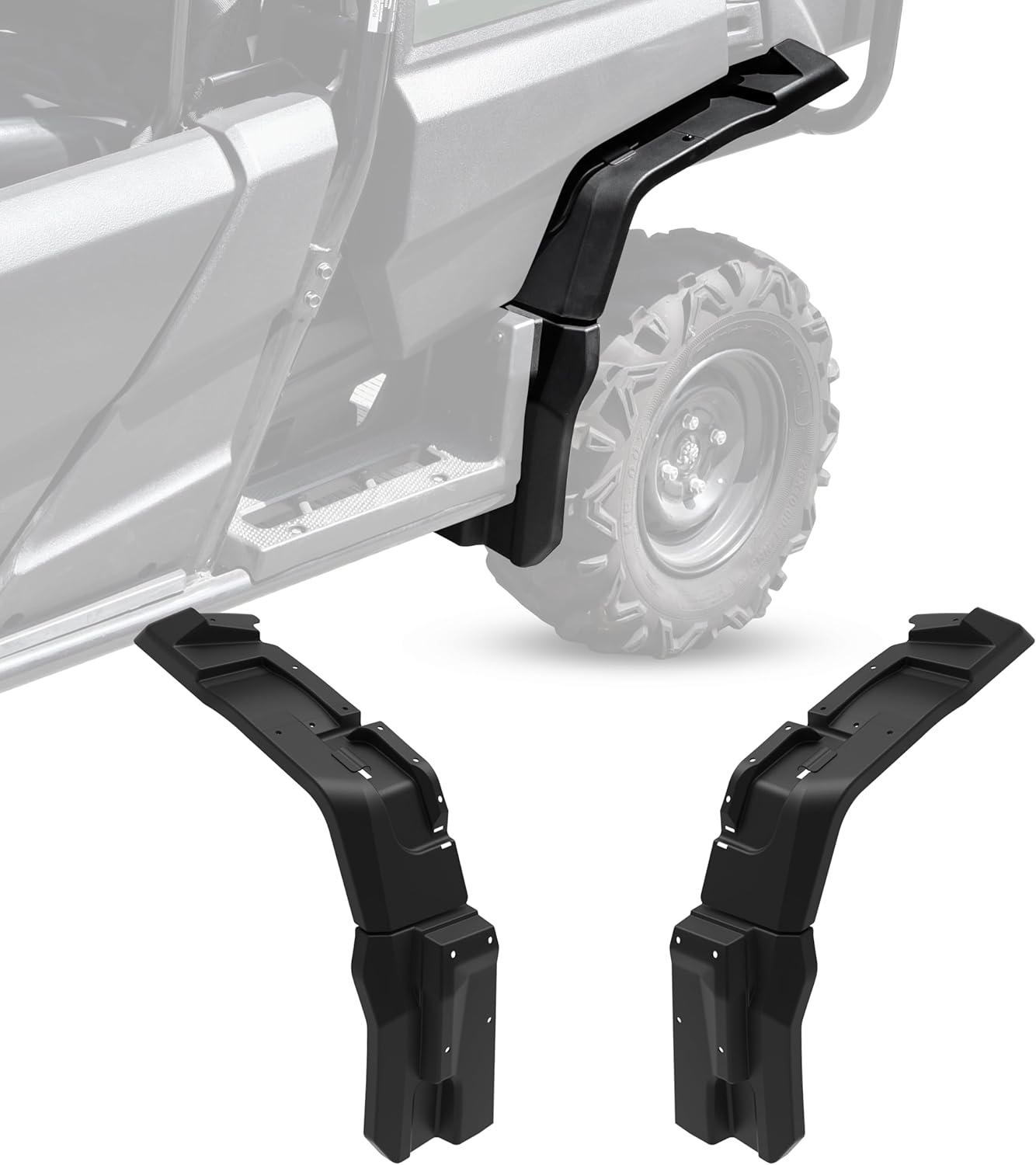 Rear Fender Flares for Honda Pioneer 700-4, Back Left & Right Extended Full Coverage Mud Flups Combination Mud Guards for Honda Pioneer 700 4p 2014-2025 Accessories(6PCS)