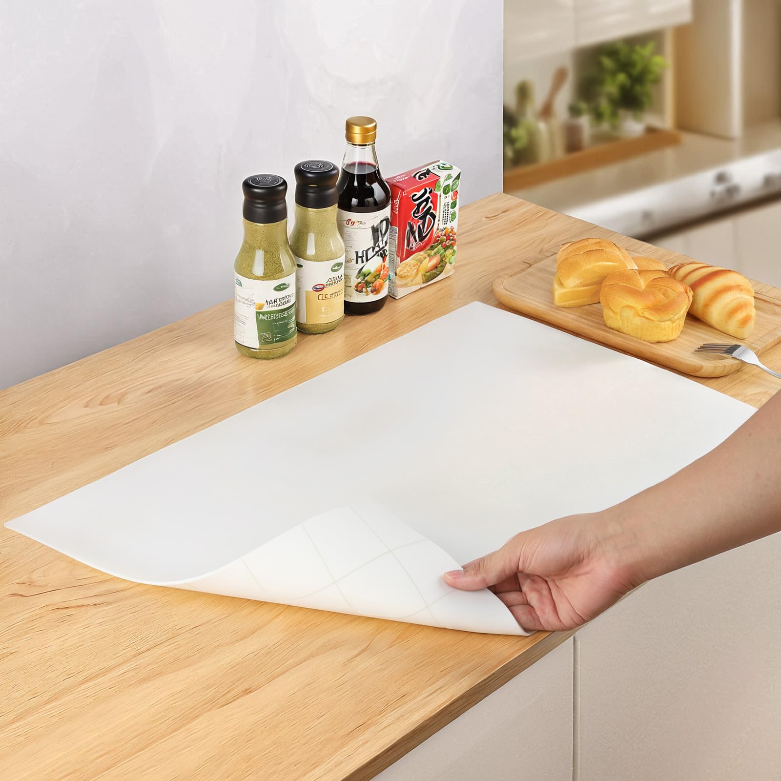Toski Silicone Mat Countertop Protection Kitchen Sheet 2mm Thick For Artificial Marble Counters Sink Mat Impact Resistant Anti-Slip Sink Sheet Scratch Resistant Stain Resistant Heat Resistant 260°C