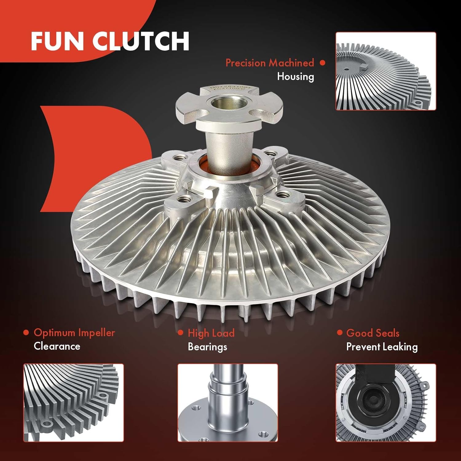 A-Premium Engine Cooling Fan Clutch Compatible with Ford F-100, F-150, F-250, F-350, E-200 E-250 E-300 E-350 Econoline & Chevrolet Camaro & Buick & Lincoln & Cadillac & Mercury & Pontiac & Checker
