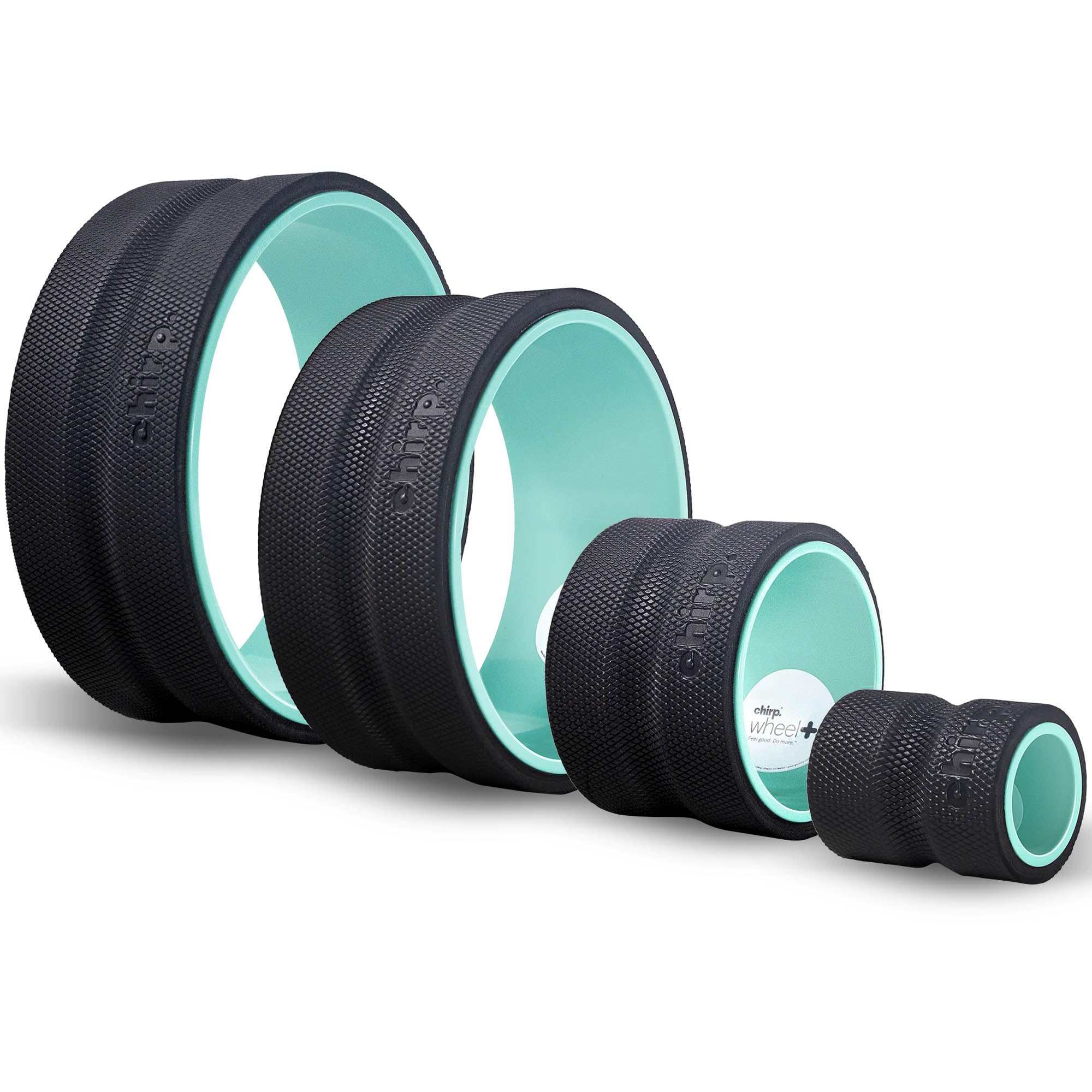 Chirp Wheel Foam Roller – Targeted Back & Neck Relief, Lumbar Spine Stretcher, Spinal Decompression Back Stretcher, Massage Roller with Density Foam for Physical Therapy, Supports 500lbs, 4-Pack Mint