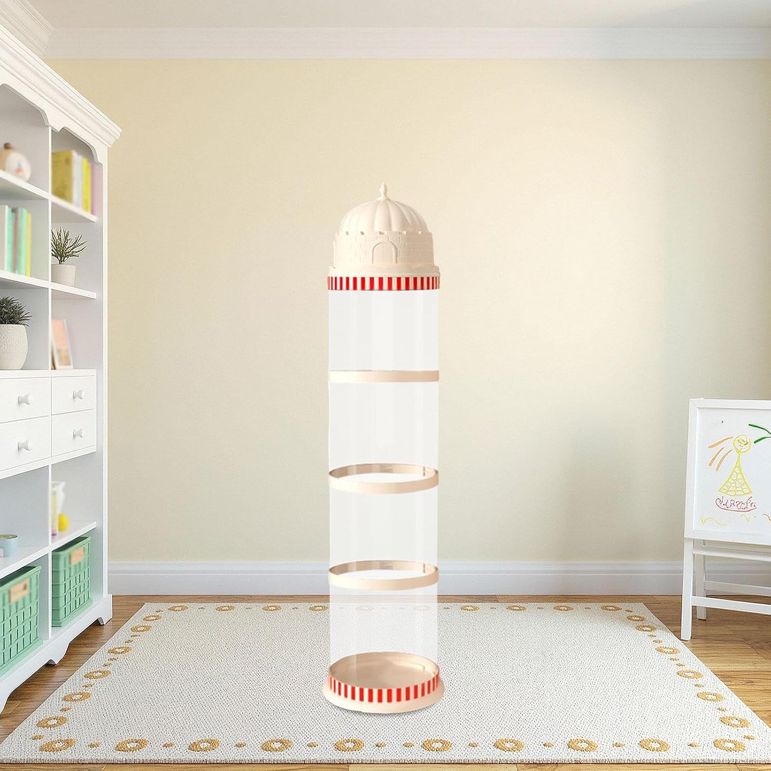 Stuffed Animal Storage Toy Storage Organizer Corner Chest Decorative Protection Stuffed Animal Holder for Garage, 4 Layers